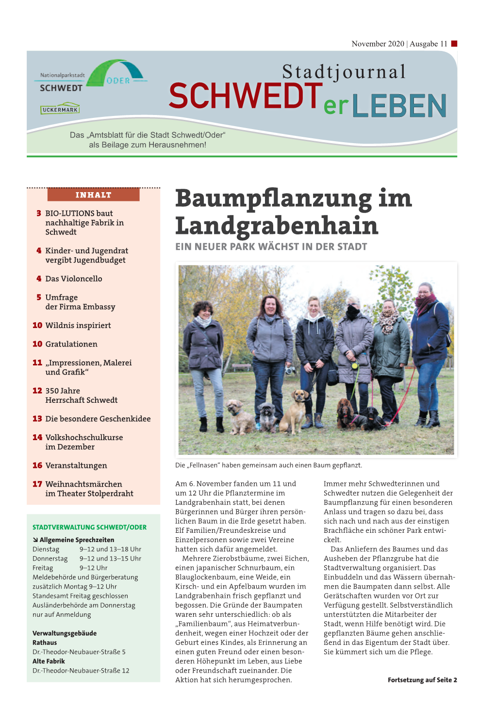 Stadtjournal Schwedterleben Das „Amtsblatt Für Die Stadt Schwedt/Oder“ Als Beilage Zum Herausnehmen!