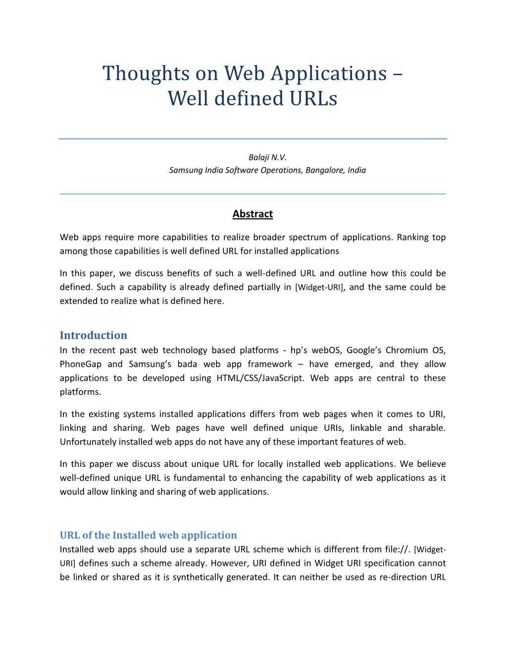 Thoughts on Web Applications – Well Defined Urls