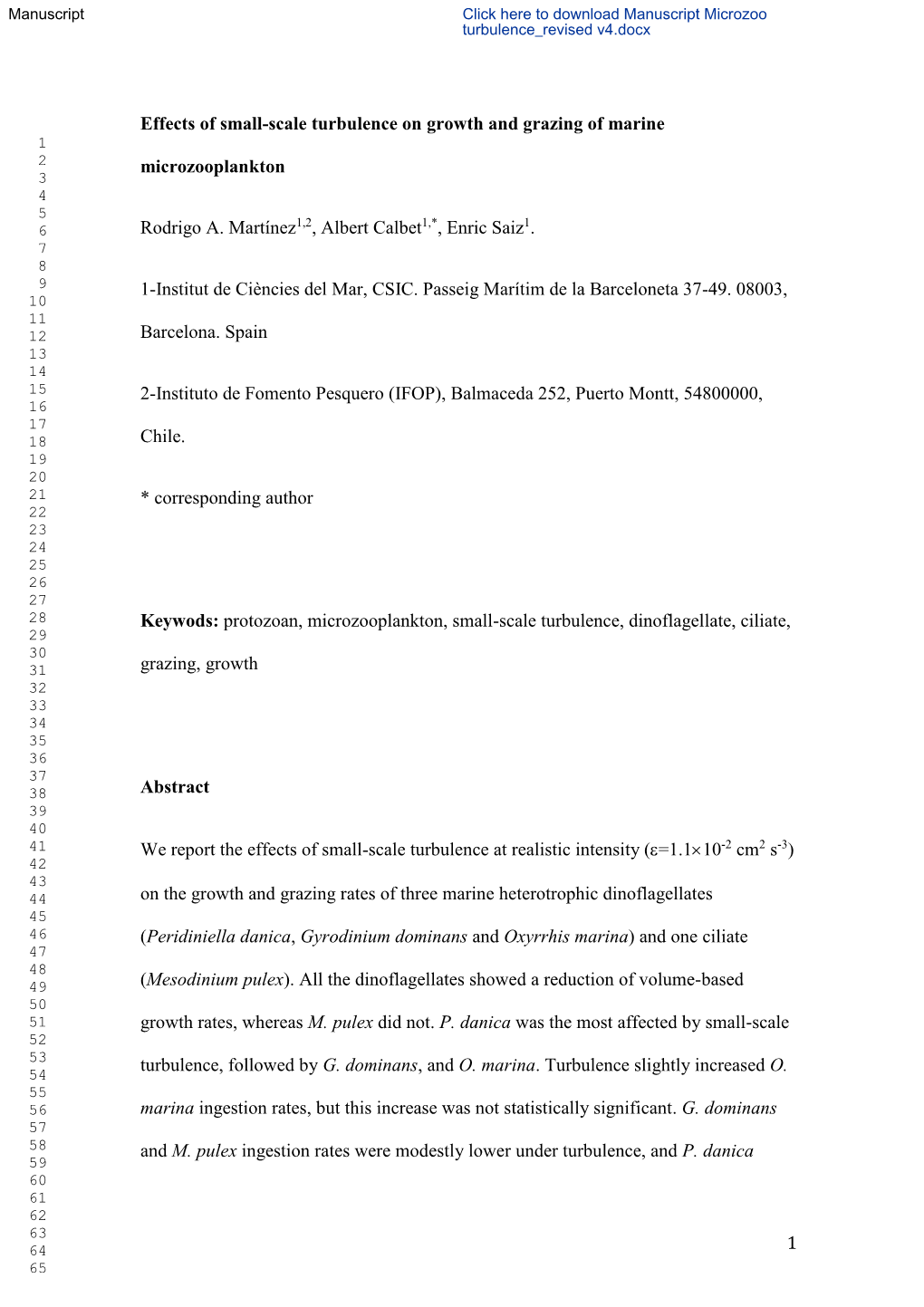 1 Effects of Small-Scale Turbulence on Growth and Grazing of Marine