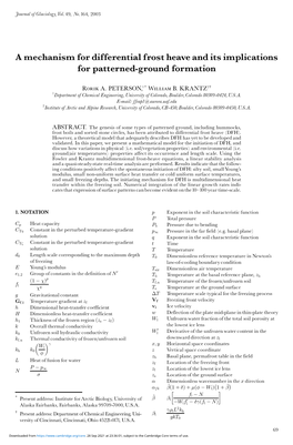 A Mechanism for Differential Frost Heave and Its Implications for Patterned-Ground Formation