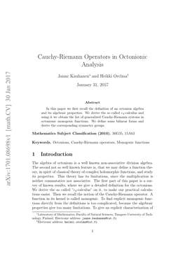 Cauchy-Riemann Operators in Octonionic Analysis