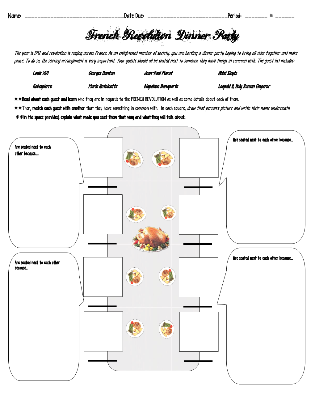 French Revolution Dinner Party