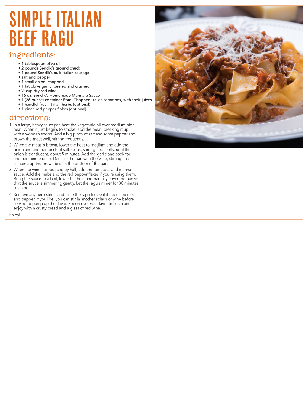 Simple Italian Beef Ragu