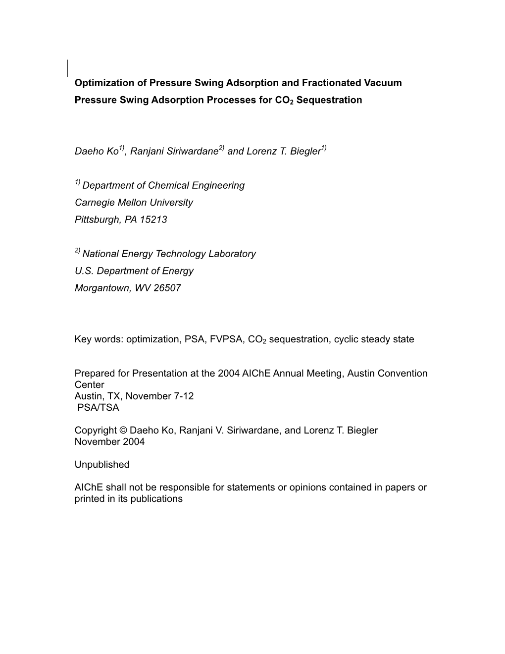 Optimization of Pressure Swing Adsorption and Fractionated Vacuum Pressure Swing Adsorption Processes for CO2 Sequestration