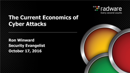 The Current Economics of Cyber Attacks