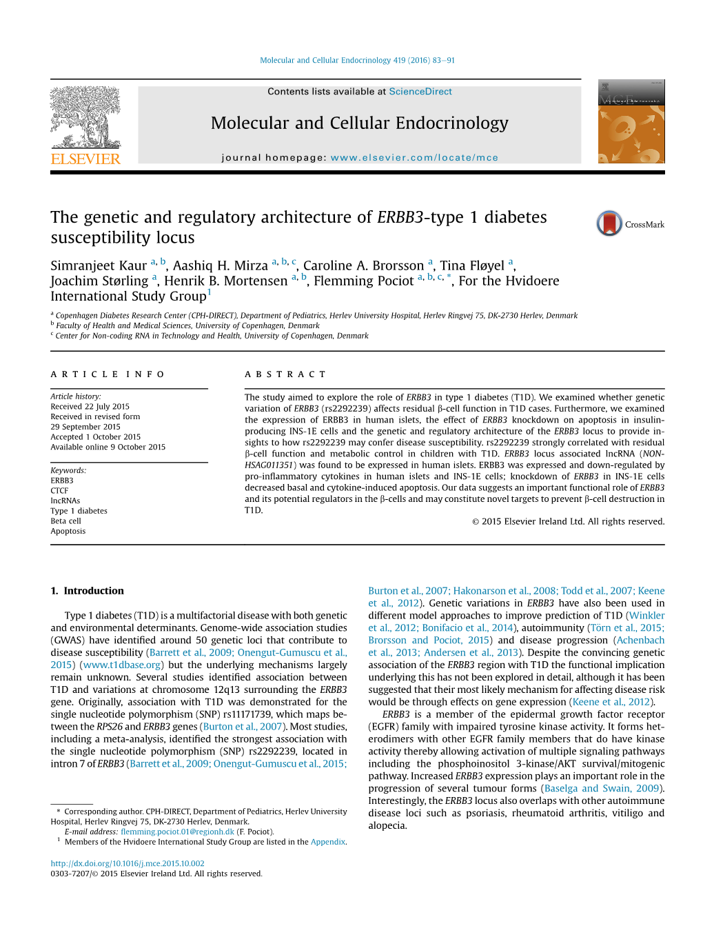 The Genetic and Regulatory Architecture of ERBB3-Type 1 Diabetes Susceptibility Locus