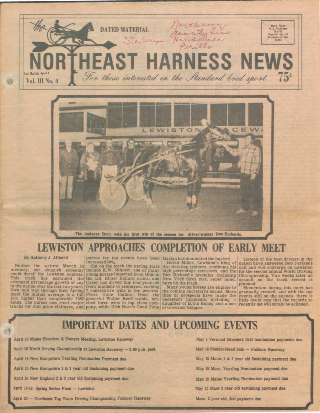 Northeast Harness News, April 1983