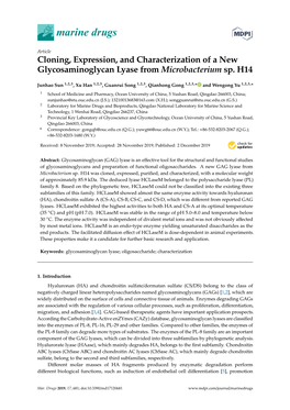 Cloning, Expression, and Characterization of a New Glycosaminoglycan Lyase from Microbacterium Sp