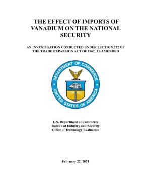 Vanadium on the National Security
