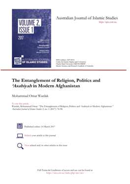 The Entanglement of Religion, Politics and 'Asabiyah in Modern Afghanistan