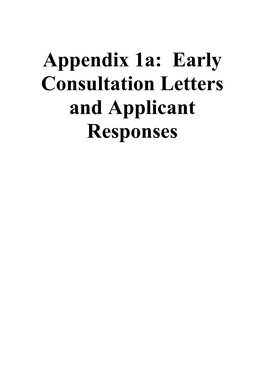 Appendix 1A: Early Consultation Letters and Applicant Responses Harry Kim Paul K