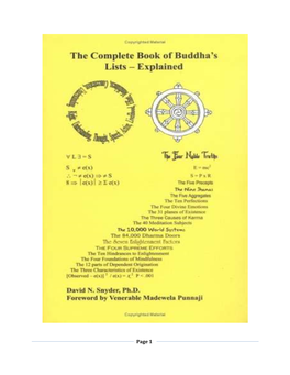 The Complete Book of Buddha's Lists – Explained