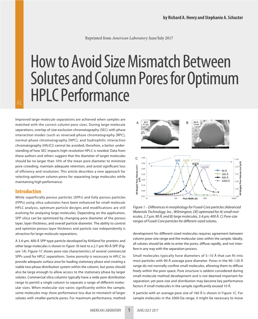 How to Avoid Size Mismatch Between Solutes and Column Pores for Optimum