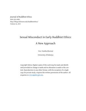 Sexual Misconduct in Early Buddhist Ethics