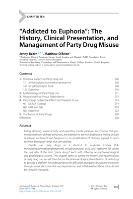 The History, Clinical Presentation, and Management of Party Drug Misuse