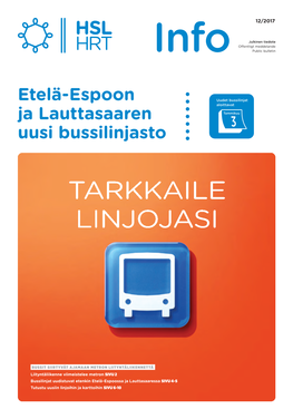Etelä-Espoon Ja Lauttasaaren Uusi Bussilinjasto