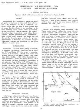 Arcellaceans and Foraminifera from Pleistocene Lake Tecopa, California