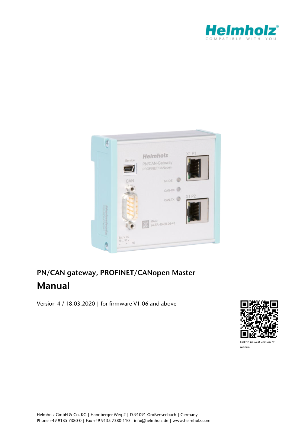 PN/CAN-Gateway Canopen, Manual