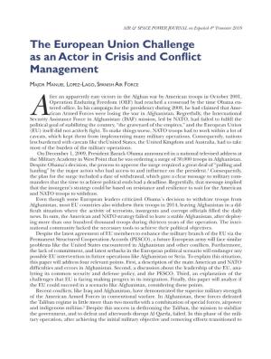 The European Union Challenge As an Actor in Crisis and Conflict Management