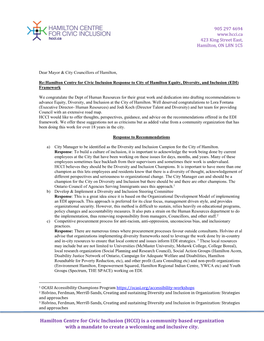 Hamilton Centre for Civic Inclusion (HCCI) Is a Community Based Organization with a Mandate to Create a Welcoming and Inclusive City