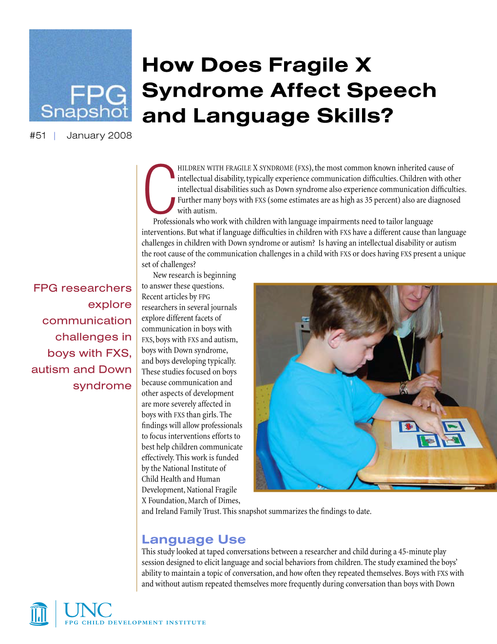 How Does Fragile X Syndrome Affect Speech and Language Skills? #51 | January 2008