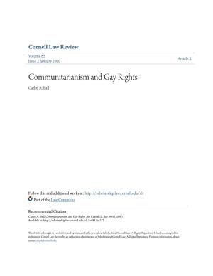 Communitarianism and Gay Rights Carlos A