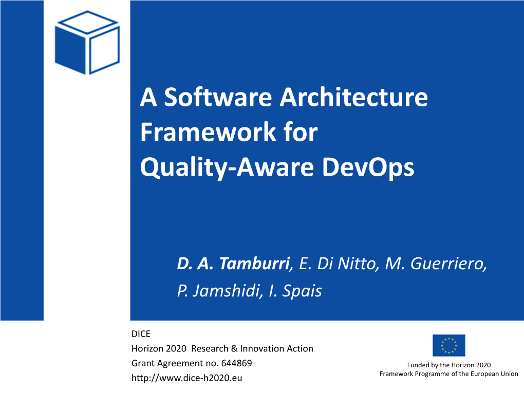 A Software Architecture Framework for Quality-Aware Devops