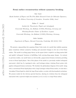 Fermi Surface Reconstruction Without Symmetry Breaking