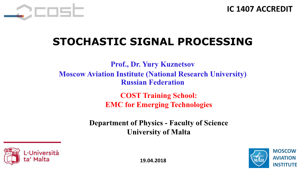 Stochastic Signal Processing