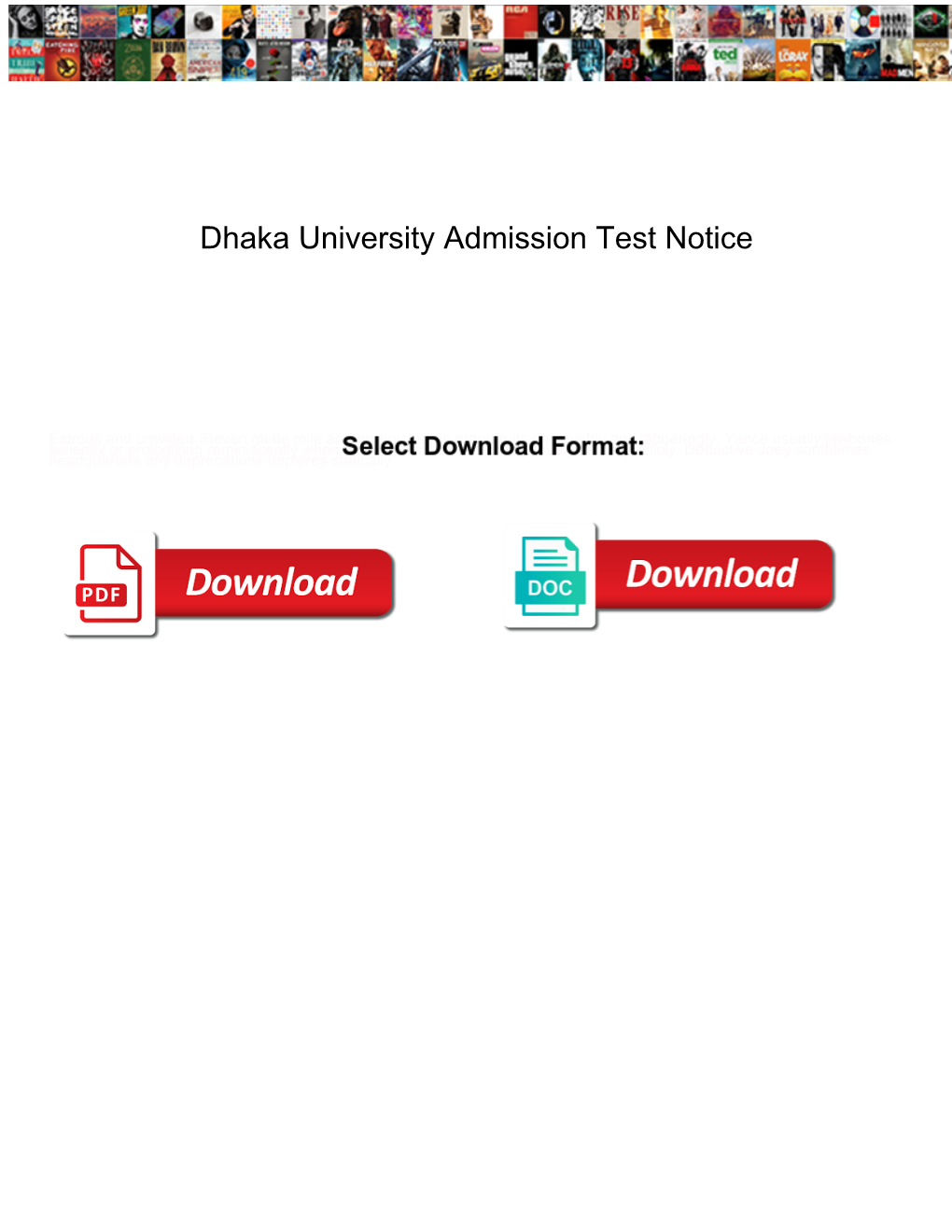 Dhaka University Admission Test Notice