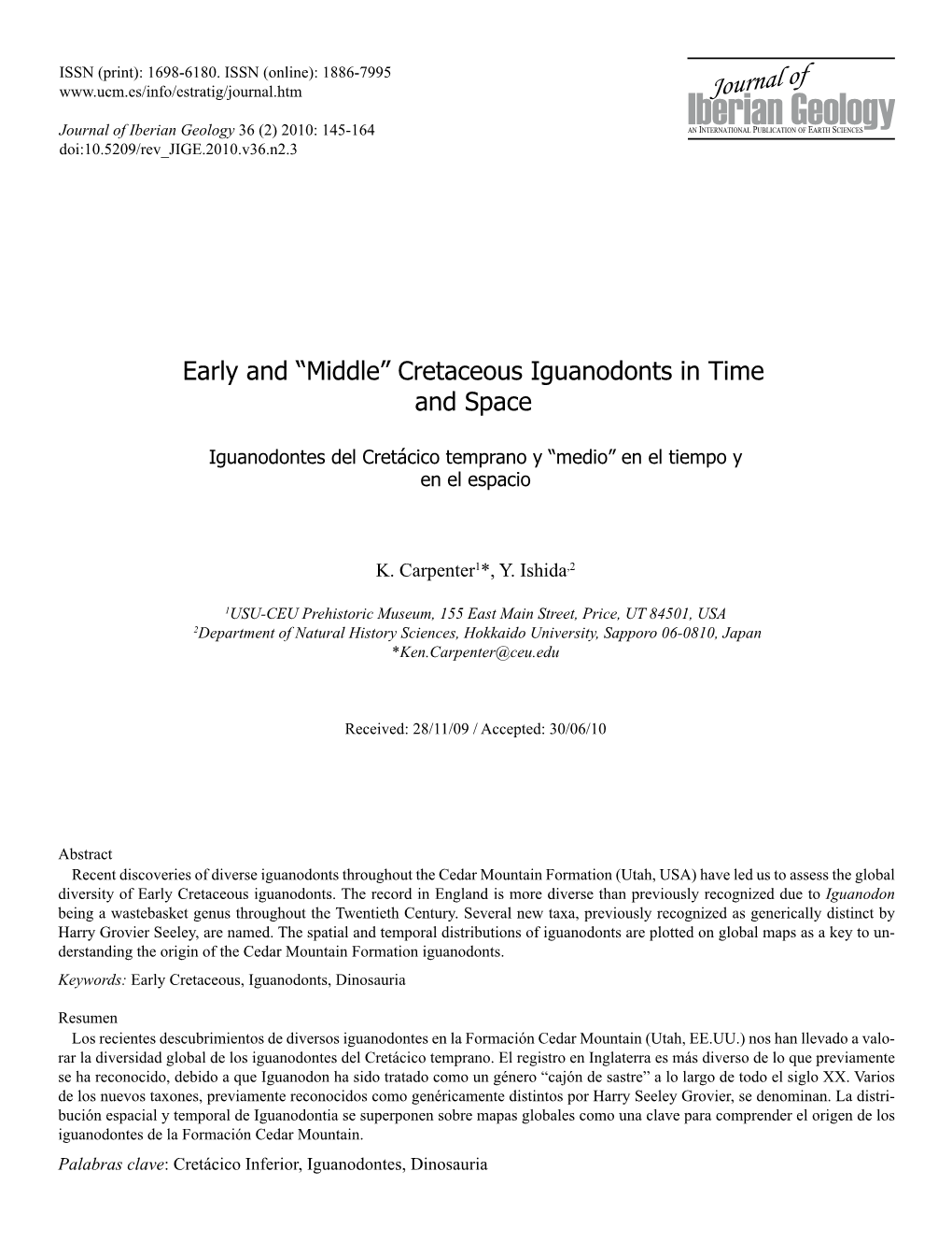 Early and “Middle” Cretaceous Iguanodonts in Time and Space