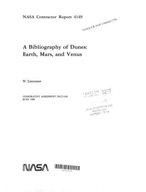 A Bibliography of Dunes: Earth, Mars, and Venus