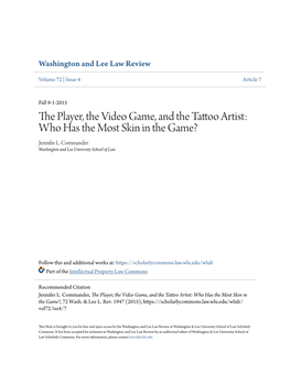 The Player, the Video Game, and the Tattoo Artist: Who Has the Most Skin in the Game?, 72 Wash
