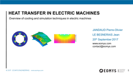 HEAT TRANSFER in ELECTRIC MACHINES Overview of Cooling and Simulation Techniques in Electric Machines