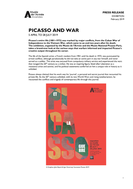 Picasso and War 5 April to 28 July 2019