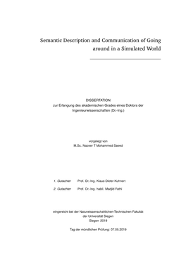 Semantic Description and Communication of Going Around in a Simulated World