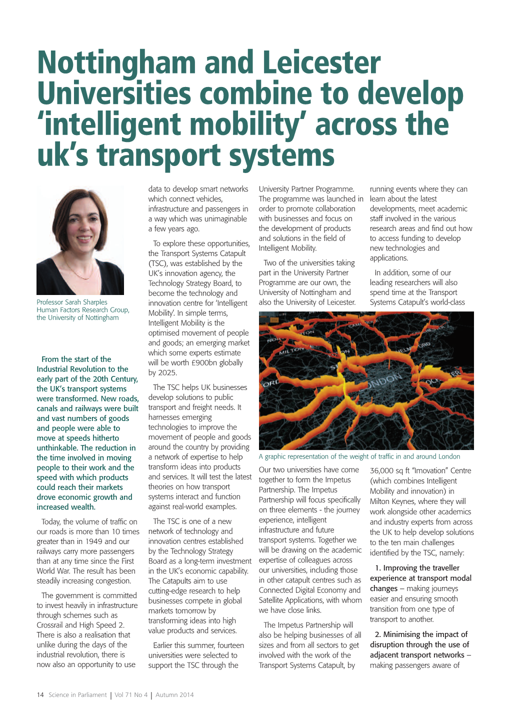 Nottingham and Leicester Universities Combine to Develop 'Intelligent Mobility' Across the Uk's Transport Systems