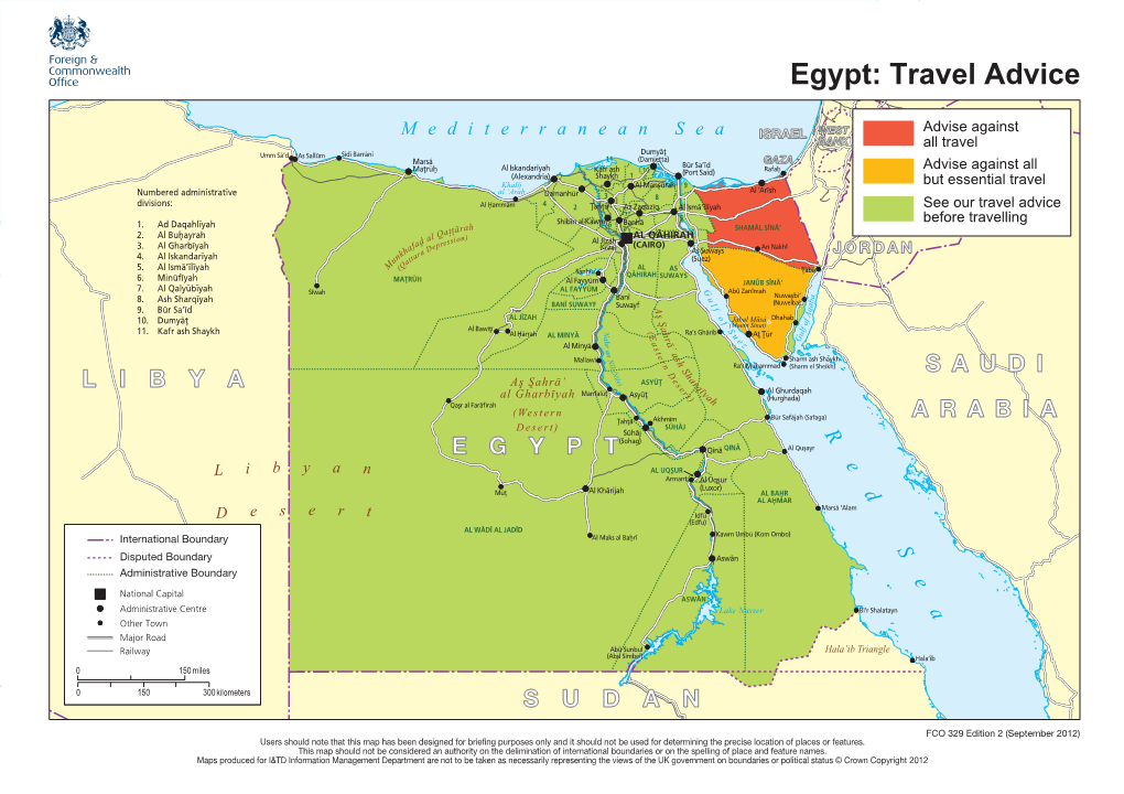 Egypt: Travel Advice