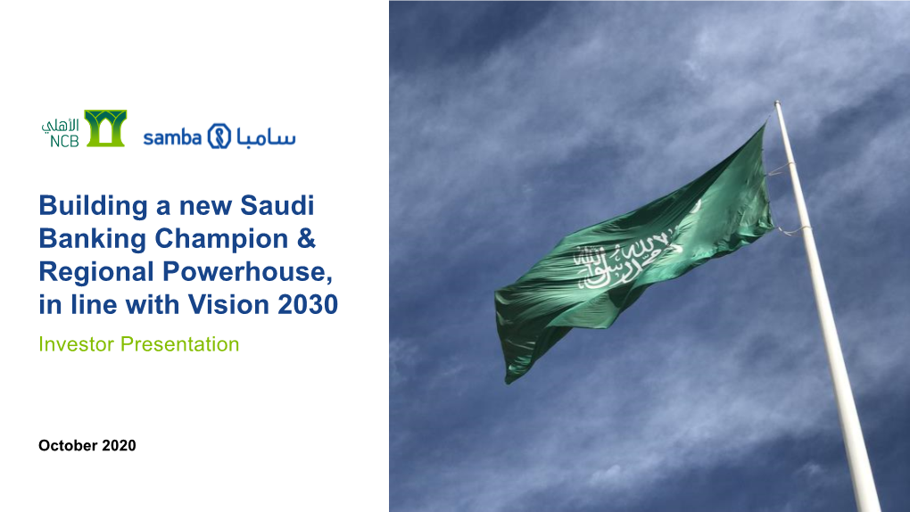 Building a New Saudi Banking Champion & Regional Powerhouse