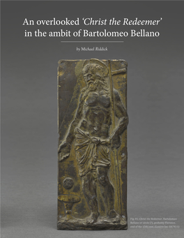'Christ the Redeemer' in the Ambit of Bartolomeo Bellano