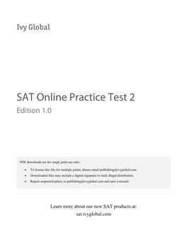 SAT Online Practice Test 2 Edition 1.0