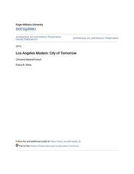 Los Angeles Modern: City of Tomorrow