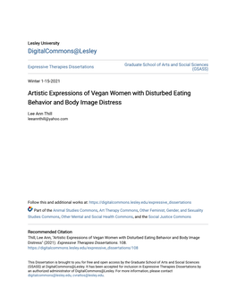 Artistic Expressions of Vegan Women with Disturbed Eating Behavior and Body Image Distress