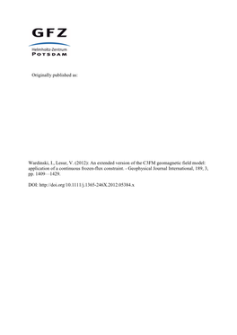 An Extended Version of the C3FM Geomagnetic Field Model: Application of a Continuous Frozen-Flux Constraint