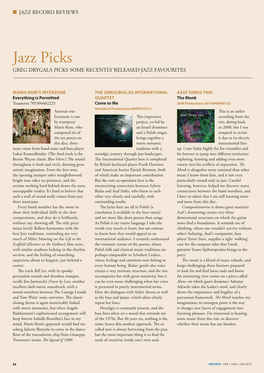 Jazz Picks GREG DRYGALA PICKS SOME RECENTLY RELEASED JAZZ FAVOURITES
