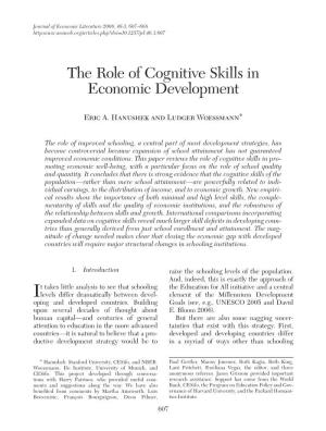 The Role of Cognitive Skills in Economic Development