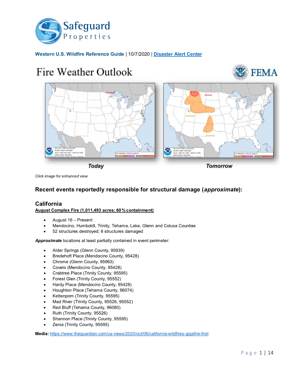 Safeguard Properties Western U.S. Wildfire Reference Guide