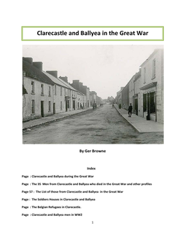 Clarecastle and Ballyea in the Great War