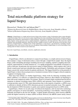 Total Microfluidic Platform Strategy for Liquid Biopsy