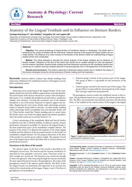 Anatomy of the Lingual Vestibule and Its Influence on Denture Borders